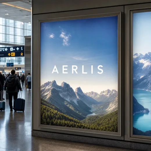 Aplikácia UV tlače pre podsvietenú reklamu a svetelné reklamy zobrazujúca maloobchodnú a dopravnú prezentáciu na výrobných médiách.