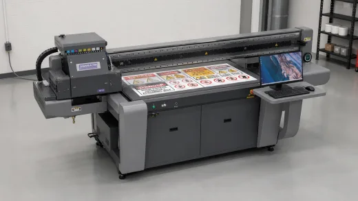 SIGNRACER 1610 tlačí priemyselné výstražné nálepky