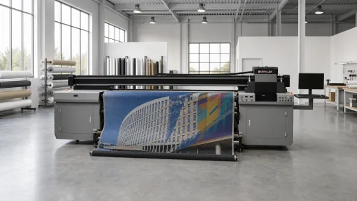SIGNRACER 3200 Turbo tlačí sieťový obklad budovy