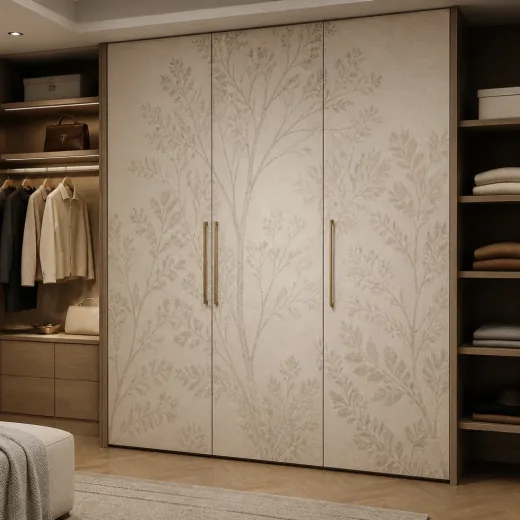 UV-printed furniture and interior panels for tables, cabinetry, and kitchens