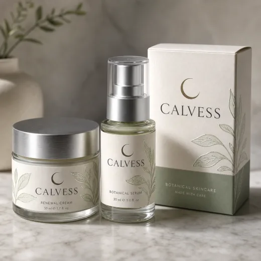 Premium labels with raised varnish text and tactile brand elements