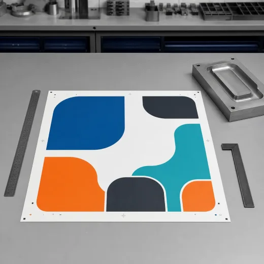 Flat thermoformable plastic sheet printed before forming into a component