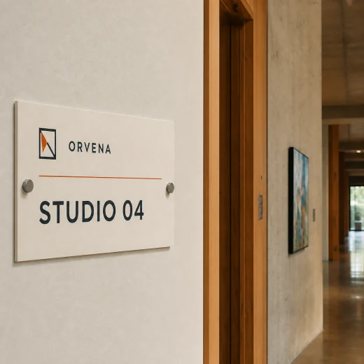 Rigid directional wayfinding sign system printed with UV graphics